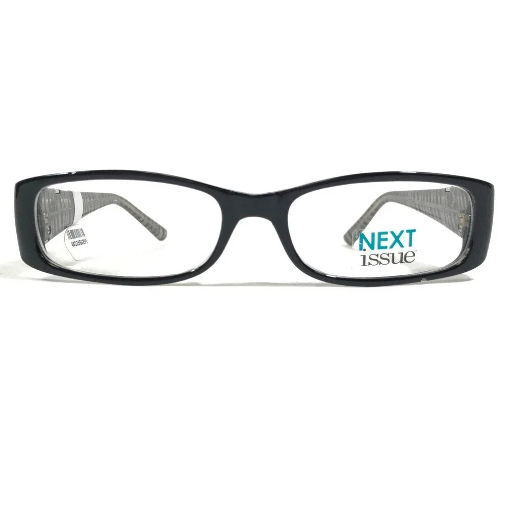 Next Issue AN 173 COL 90 Eyeglasses Frames Black Silver Rectangular 52-16-145